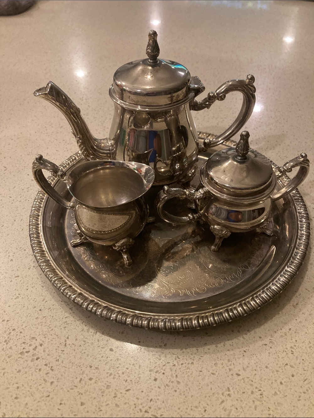 Sheffield Company Polished Silver plated Tea Service Set